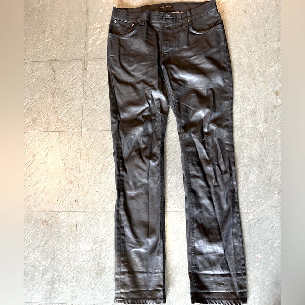 WORN ONCE!!! Waxed coated Nudie Jeans.